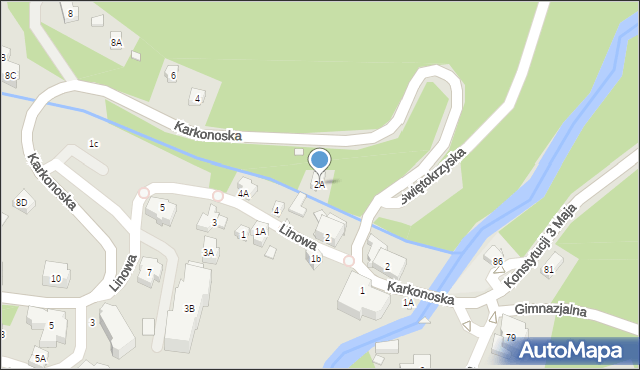 Karpacz, Linowa, 2A, mapa Karpacz