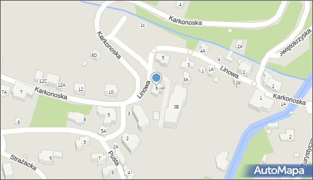 Karpacz, Linowa, 7, mapa Karpacz