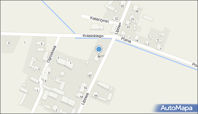 Katarzynin, Lipowa, 58, mapa Katarzynin