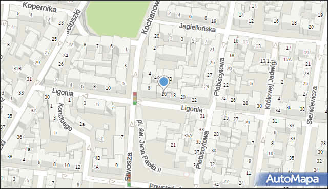 Katowice, Ligonia Juliusza, 16, mapa Katowic