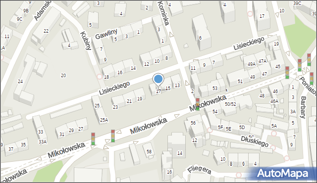 Katowice, Lisieckiego Arkadiusza, ks. bp., 17, mapa Katowic