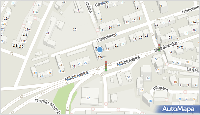 Katowice, Lisieckiego Arkadiusza, ks. bp., 25A, mapa Katowic