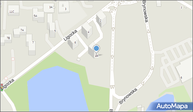 Katowice, Ligocka, 4A, mapa Katowic