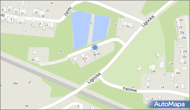 Katowice, Ligocka, 61, mapa Katowic