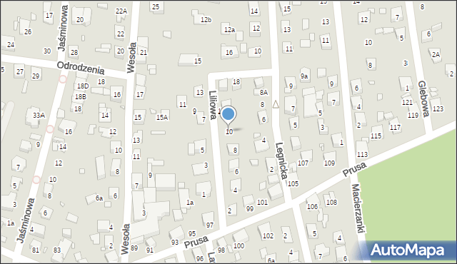 Katowice, Liliowa, 10, mapa Katowic