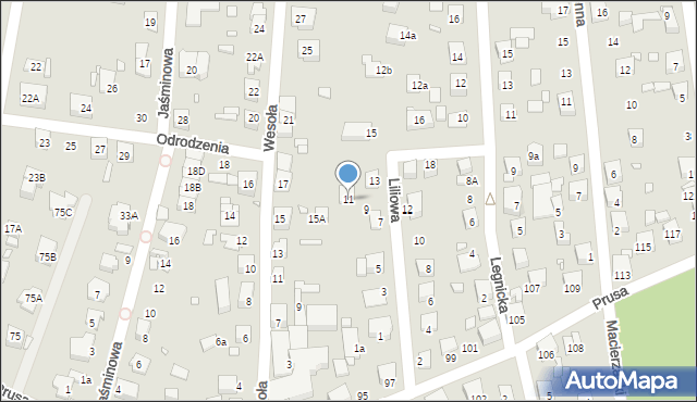 Katowice, Liliowa, 11, mapa Katowic