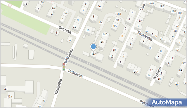 Katowice, Lisa, 14A, mapa Katowic