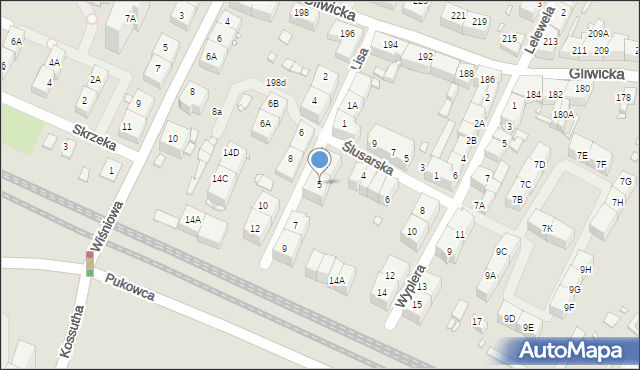 Katowice, Lisa, 5, mapa Katowic