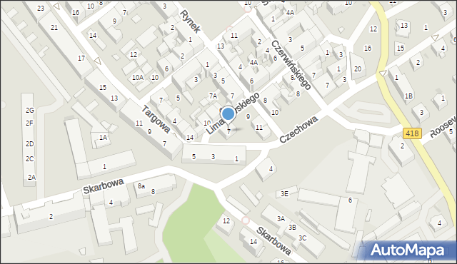 Kędzierzyn-Koźle, Limanowskiego Bolesława, 7, mapa Kędzierzyna-Koźle