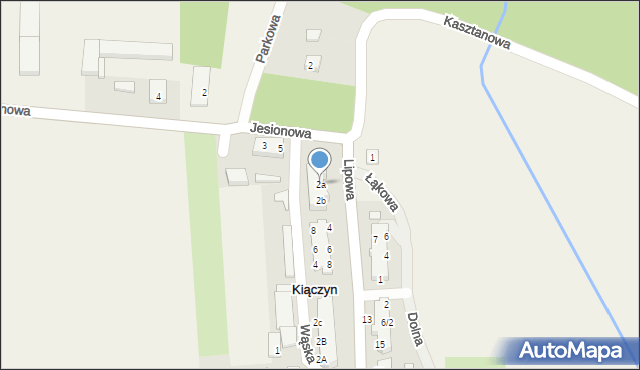 Kiączyn, Lipowa, 2a, mapa Kiączyn