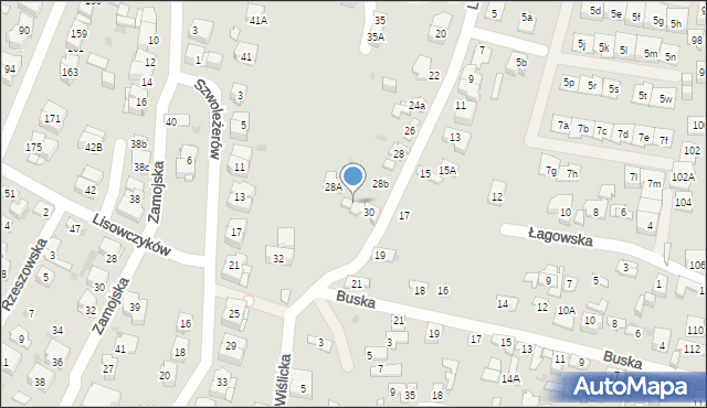 Kielce, Lisowczyków, 30a, mapa Kielc