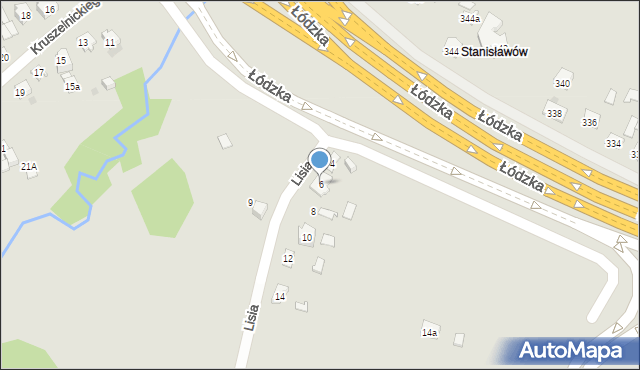 Kielce, Lisia, 6, mapa Kielc