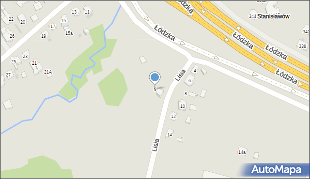 Kielce, Lisia, 9, mapa Kielc