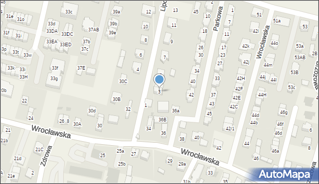 Kiełczów, Lipowa, 3, mapa Kiełczów