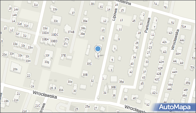 Kiełczów, Lipowa, 4, mapa Kiełczów