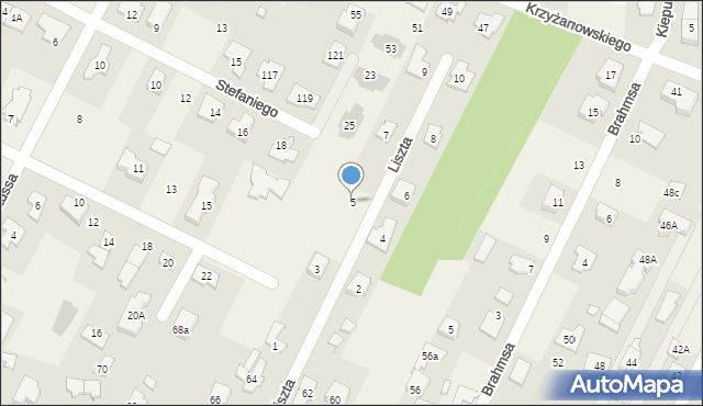 Klaudyn, Liszta Franciszka, 5, mapa Klaudyn