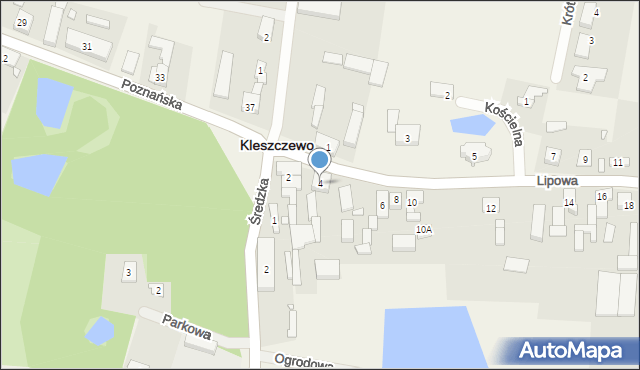 Kleszczewo, Lipowa, 4, mapa Kleszczewo