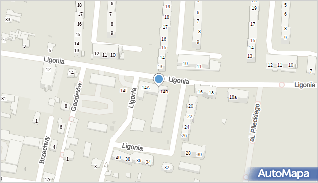 Kluczbork, Ligonia, 14e, mapa Kluczbork