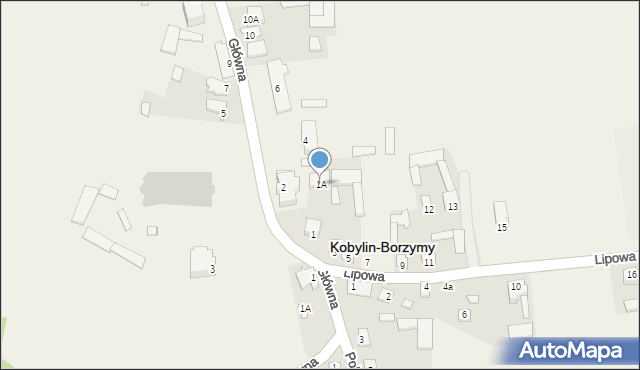 Kobylin-Borzymy, Lipowa, 1A, mapa Kobylin-Borzymy
