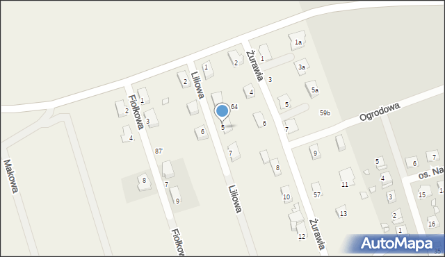 Konradowo, Liliowa, 5, mapa Konradowo