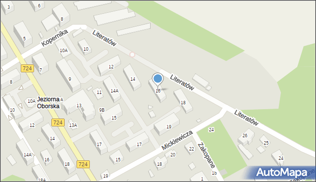 Konstancin-Jeziorna, Literatów, 16, mapa Konstancin-Jeziorna