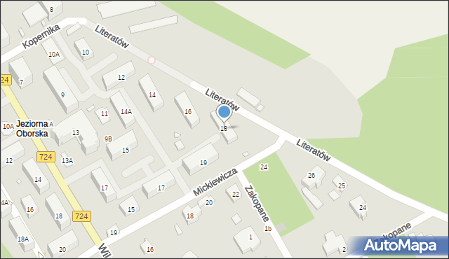 Konstancin-Jeziorna, Literatów, 18, mapa Konstancin-Jeziorna