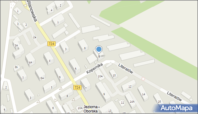 Konstancin-Jeziorna, Literatów, 8, mapa Konstancin-Jeziorna