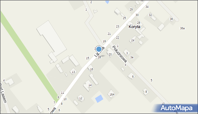 Koryta, Lipowa, 18, mapa Koryta