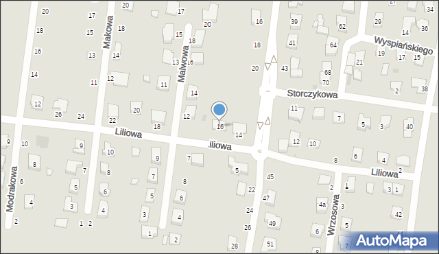 Kostrzyn, Liliowa, 16, mapa Kostrzyn