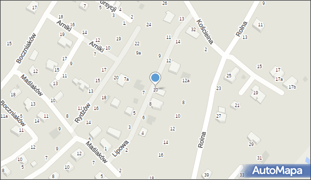 Koszalin, Lipowa, 10, mapa Koszalina