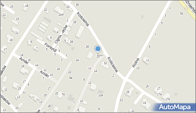 Koszalin, Lipowa, 13, mapa Koszalina