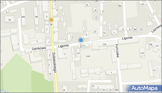 Koszęcin, Ligonia, 11, mapa Koszęcin