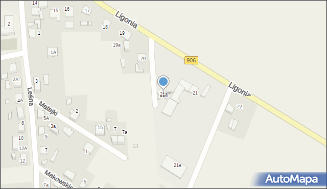 Koszęcin, Ligonia, 21a, mapa Koszęcin