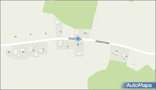 Kozierów, Lipowa, 96, mapa Kozierów