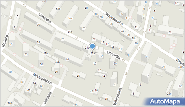 Kraków, Litewska, 22a, mapa Krakowa