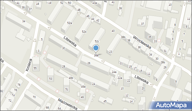 Kraków, Litewska, 34a, mapa Krakowa