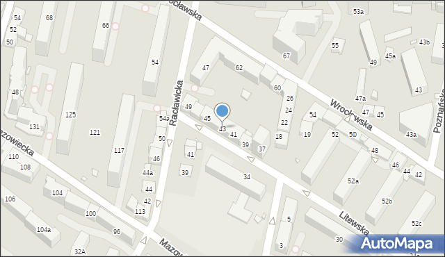 Kraków, Litewska, 43, mapa Krakowa