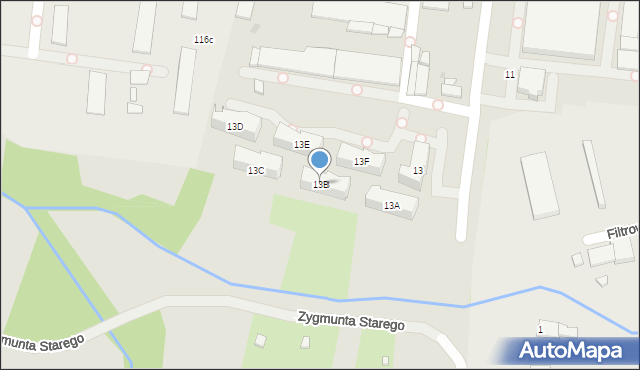 Kraków, Lindego Samuela Bogumiła, 13B, mapa Krakowa