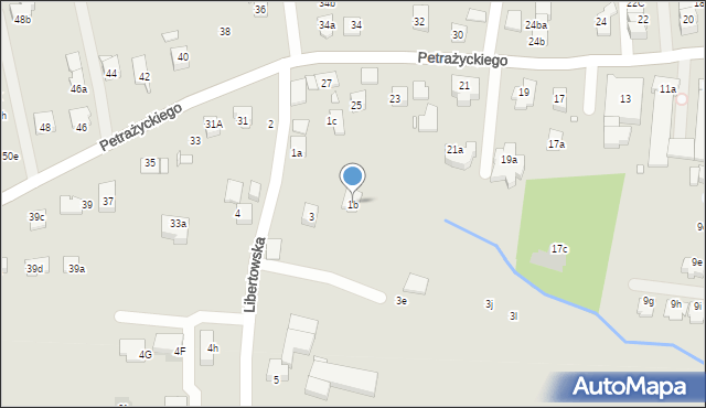 Kraków, Libertowska, 1b, mapa Krakowa