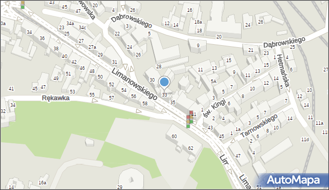 mapa kraków limanowskiego Limanowskiego Bolesława 33 (ul), 30 551 Kraków (Kraków Podgórze)