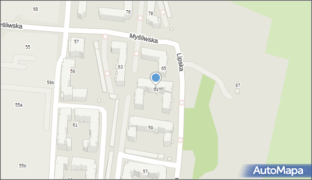 Kraków, Lipska, 61, mapa Krakowa