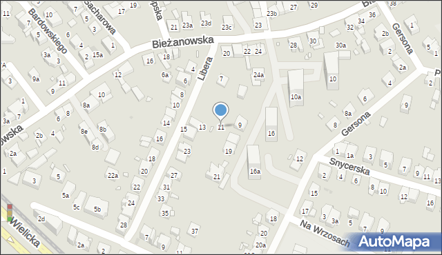 Kraków, Libera Anny, 11, mapa Krakowa