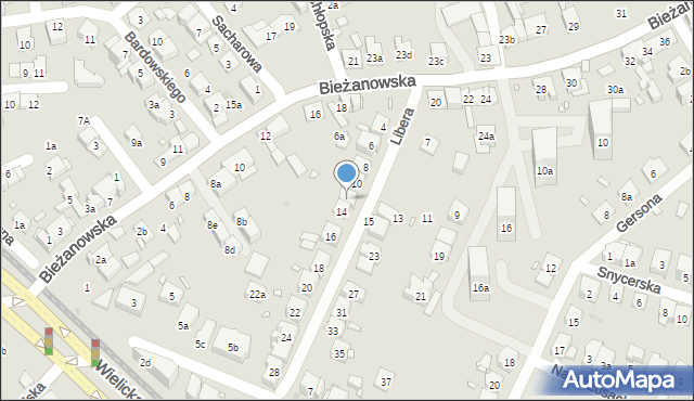 Kraków, Libera Anny, 12, mapa Krakowa