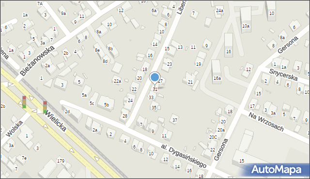 Kraków, Libera Anny, 31, mapa Krakowa