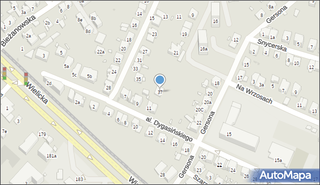 Kraków, Libera Anny, 37, mapa Krakowa