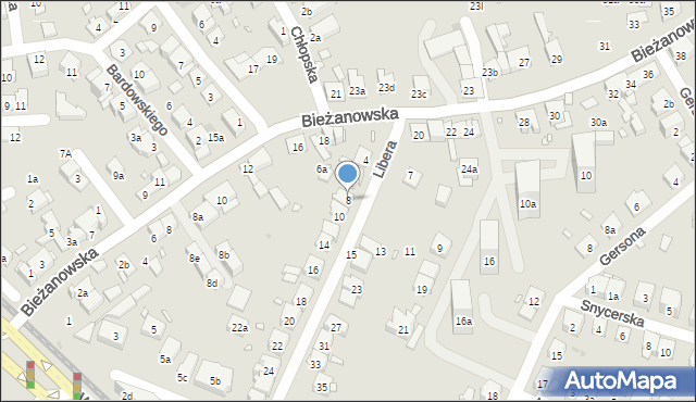 Kraków, Libera Anny, 8, mapa Krakowa