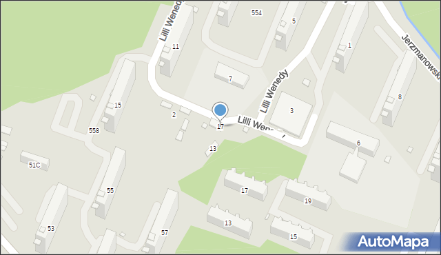 Kraków, Lilli Wenedy, 17, mapa Krakowa