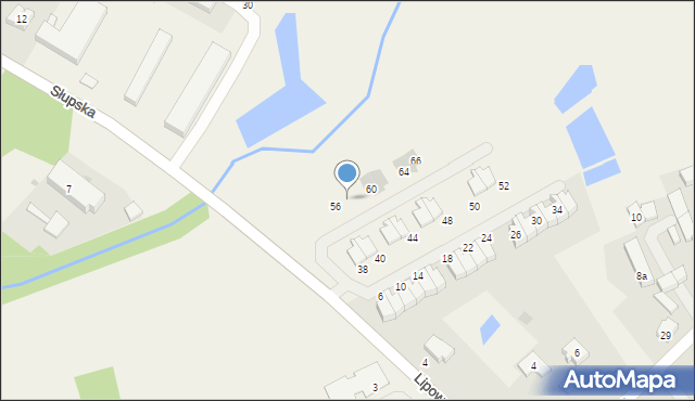 Krępa Słupska, Lipowa, 58, mapa Krępa Słupska