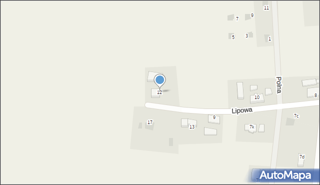 Krępsko, Lipowa, 12, mapa Krępsko