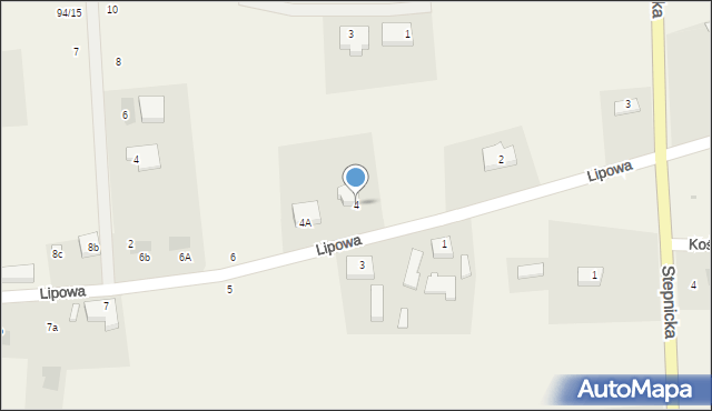 Krępsko, Lipowa, 4, mapa Krępsko